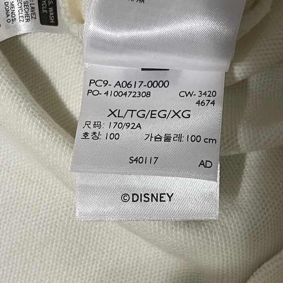 Levis Disney Sweatshirt Hoodie Adult XL Ivory Mickey Minnie Heavy Pullover NEW - Picture 12 of 16